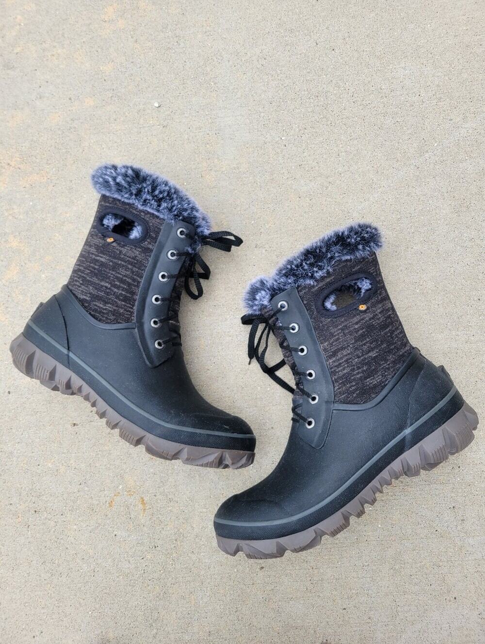 Bogs Arcata Knit Women's Waterproof Snow Boots Black Size 10